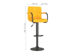 Bancos de bar 2 pcs veludo amarelo mostarda
