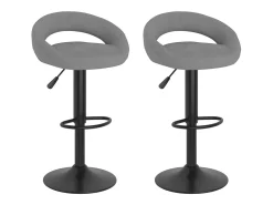 Bancos de bar 2 pcs veludo cinzento-claro