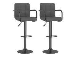 Bancos de bar 2 pcs veludo cinzento-escuro