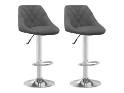 Bancos de bar 2 pcs veludo cinzento-escuro