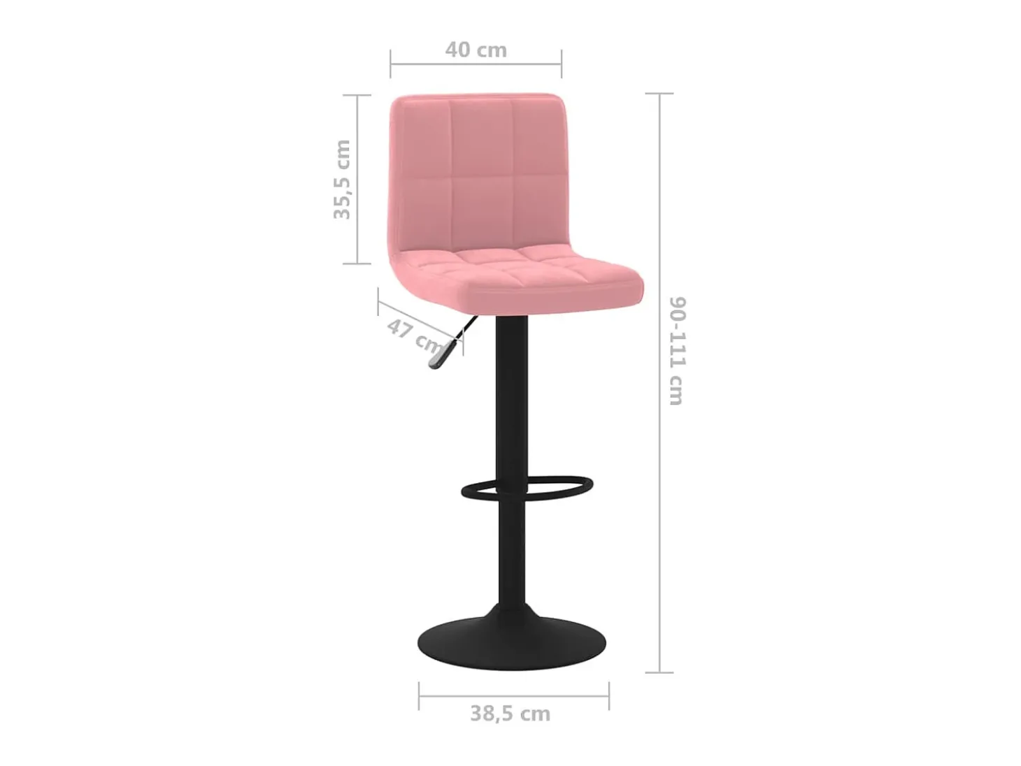 Bancos de bar 2 pcs veludo rosa