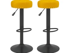 Bancos de bar 2 pcs veludo amarelo mostarda PT803581