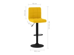 Bancos de bar 2 pcs veludo amarelo mostarda