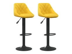 Bancos de bar 2 pcs veludo amarelo mostarda