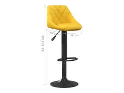 Bancos de bar 2 pcs veludo amarelo mostarda