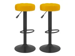 Bancos de bar 2 pcs veludo amarelo mostarda