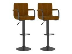Bancos de bar 2 pcs veludo castanho