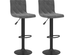 Bancos de bar 2 pcs veludo cinzento-escuro PT251475
