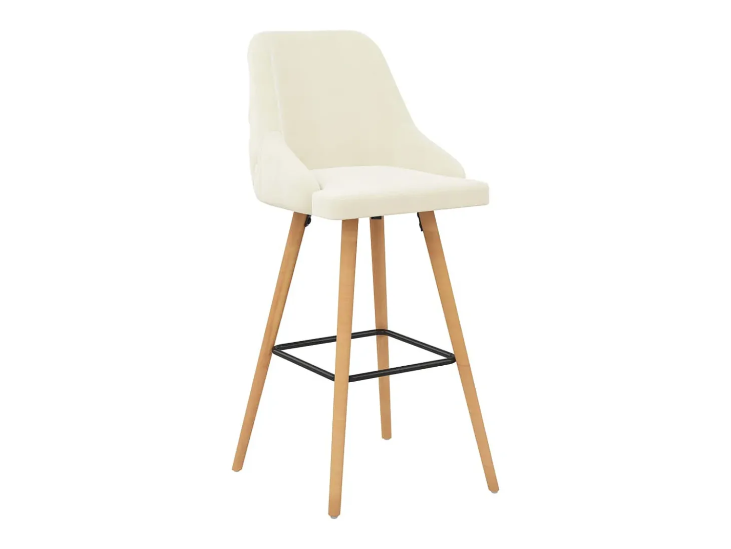 Bancos de bar 2 pcs veludo creme PT777985