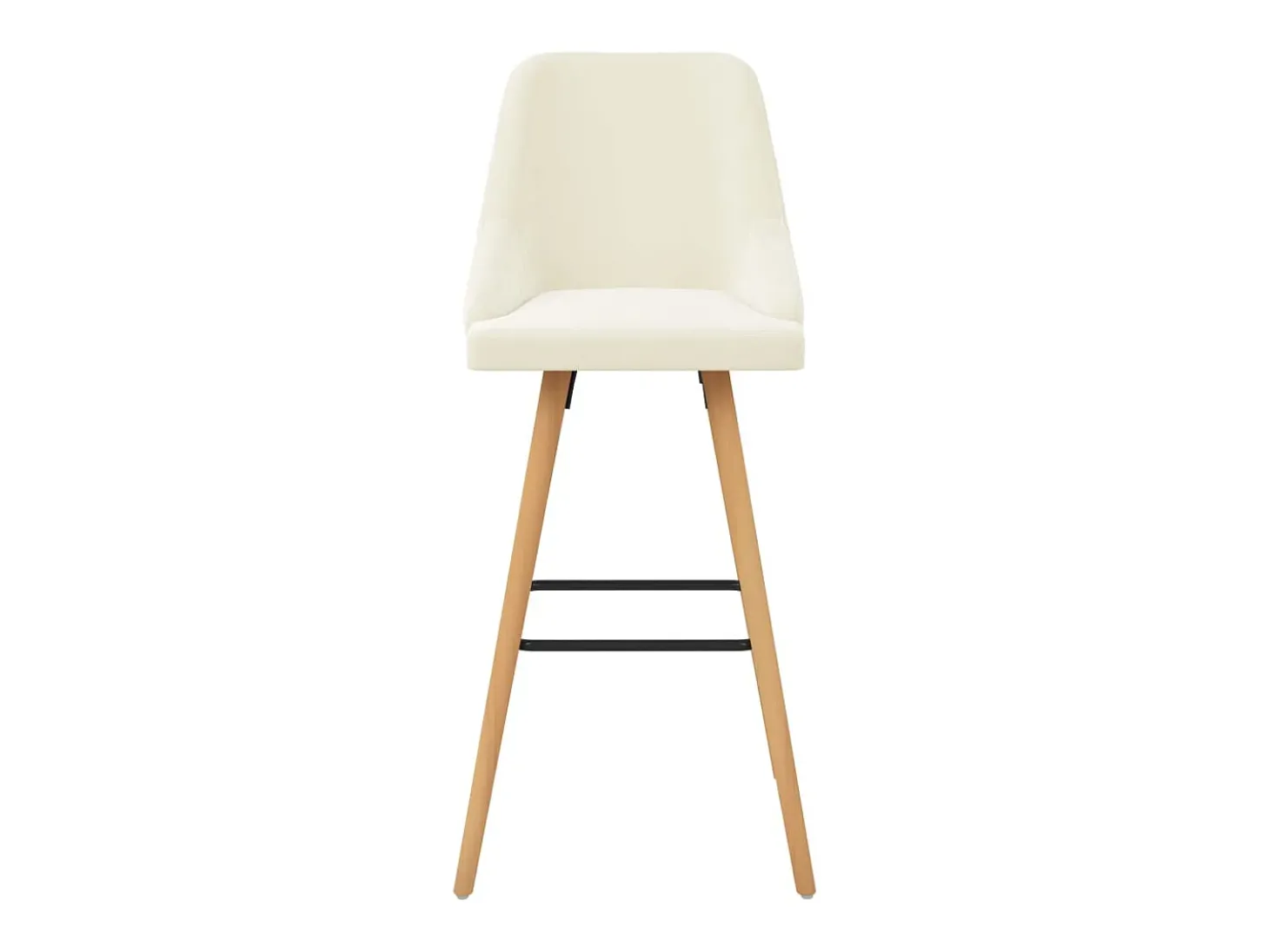 Bancos de bar 2 pcs veludo creme PT777985