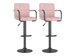 Bancos de bar 2 pcs veludo rosa