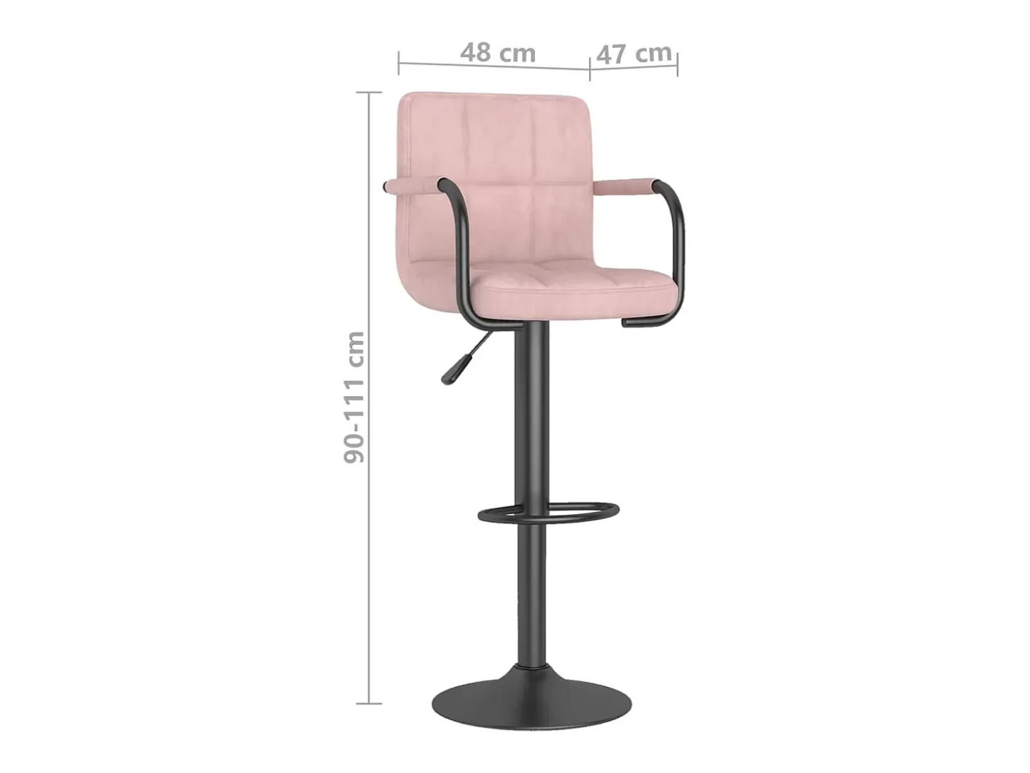 Bancos de bar 2 pcs veludo rosa