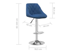 Bancos de bar 2 pcs veludo azul