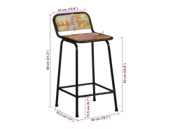Bancos de bar 4 pcs 46x35,5x80 cm Madeira Maciça Recuperada