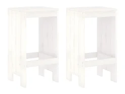 Bancos de bar 2 pcs 40x36x75 cm madeira de pinho maciça branco PT194866