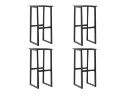 Bancos de bar 4 pcs 38x38x80 cm aço revestido a pó preto PT297173