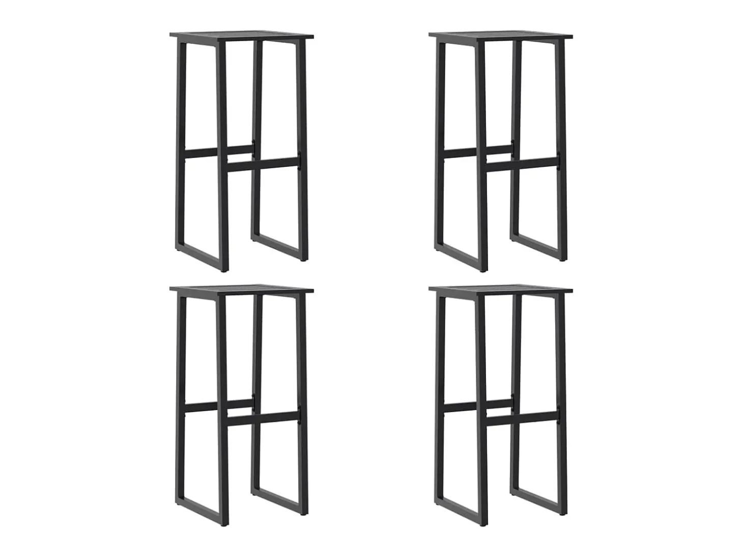 Bancos de bar 4 pcs 38x38x80 cm aço revestido a pó preto PT297173