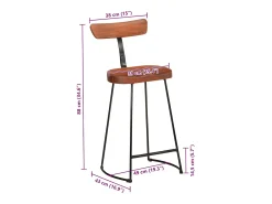 Bancos de bar 2 pcs 49x43x88 cm madeira de mangueira maciça
