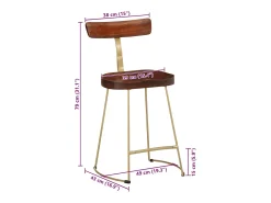 Bancos de bar 2 pcs 49x43x79 cm madeira de mangueira maciça