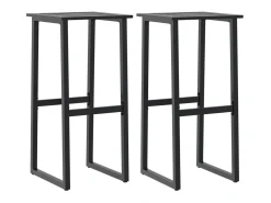 Bancos de bar 2 pcs 38x38x80 cm aço revestido a pó preto PT919288