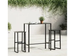 Bancos de bar 2 pcs 38x38x80 cm aço revestido a pó preto PT919288
