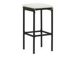 Bancos de bar com almofadões 2 pcs vime PE preto