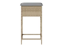 Bancos de bar com almofadões para jardim 2 pcs vime PE bege PT411954