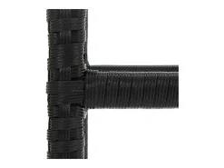 Bancos de bar com almofadões 4 pcs vime PE preto