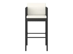 Bancos de bar com almofadões 2 pcs vime PE preto PT381730