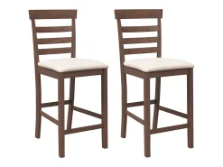 Bancos de bar com almofadões 2pcs madeira de seringueira maciça