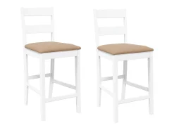 Bancos de bar com almofadões 2pcs madeira de seringueira maciça