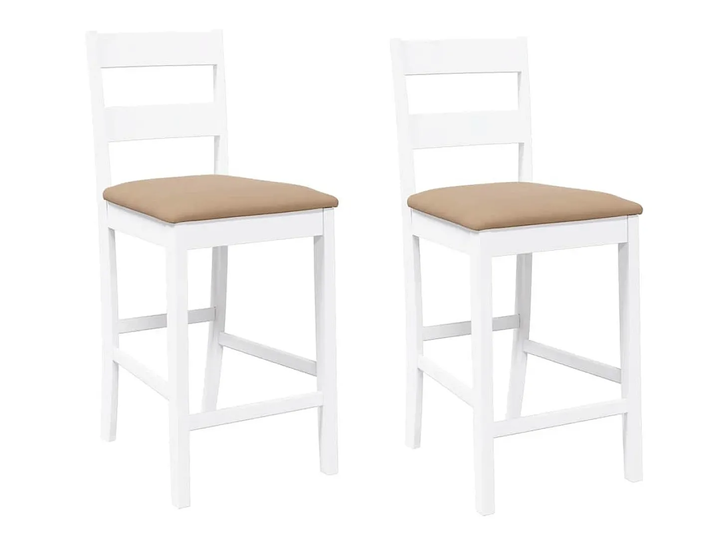 Bancos de bar com almofadões 2pcs madeira de seringueira maciça