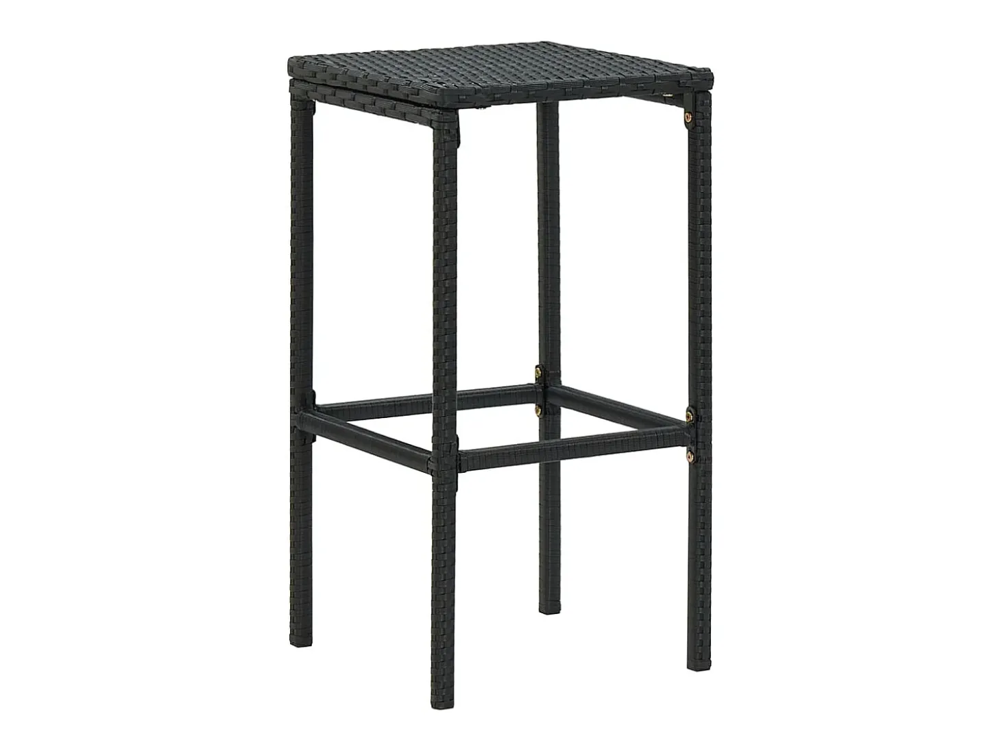 Bancos de bar com almofadões 3 pcs vime PE preto PT950137