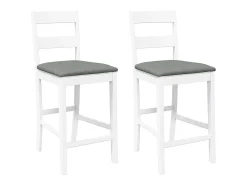 Bancos de bar com almofadões 2pcs madeira de seringueira maciça