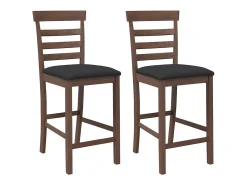 Bancos de bar com almofadões 2pcs madeira de seringueira maciça