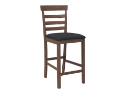 Bancos de bar com almofadões 2pcs madeira de seringueira maciça