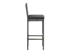 Bancos de bar com almofadões 6 pcs vime PE cinzento