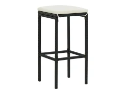 Bancos de bar com almofadões 6 pcs vime PE preto