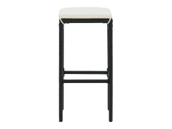 Bancos de bar com almofadões 6 pcs vime PE preto