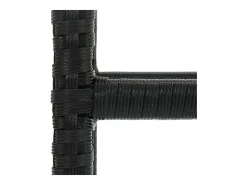 Bancos de bar com almofadões 6 pcs vime PE preto