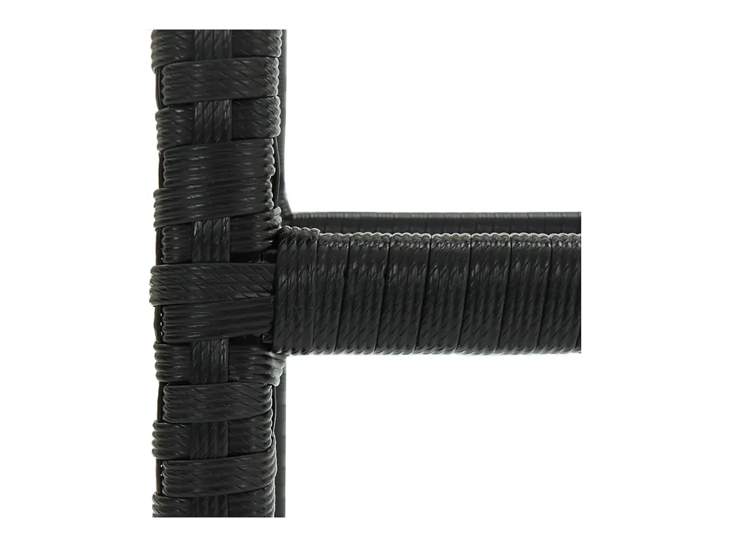 Bancos de bar com almofadões 6 pcs vime PE preto