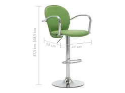 Bancos de bar com apoios de braços 2 pcs couro artificial verde