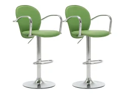 Bancos de bar com apoios de braços 2 pcs couro artificial verde