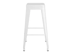 Bancos de bar empilháveis 2 pcs metal branco