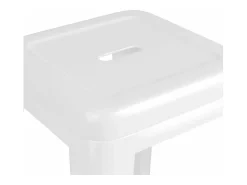 Bancos de bar empilháveis 2 pcs metal branco
