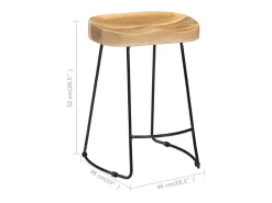 Bancos de bar Gavin 2 pcs madeira mangueira maciça