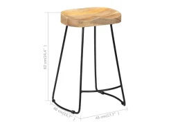 Bancos de bar Gavin 2 pcs madeira mangueira maciça