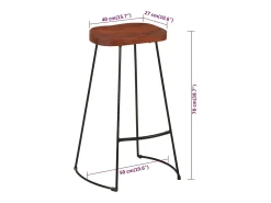Bancos de bar Gavin 2pcs 50x40x78cm madeira de mangueira maciça