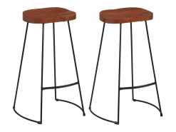 Bancos de bar Gavin 2pcs 50x40x78cm madeira de mangueira maciça