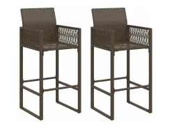 Bancos de bar para jardim 2 pcs vime PE castanho PT844854